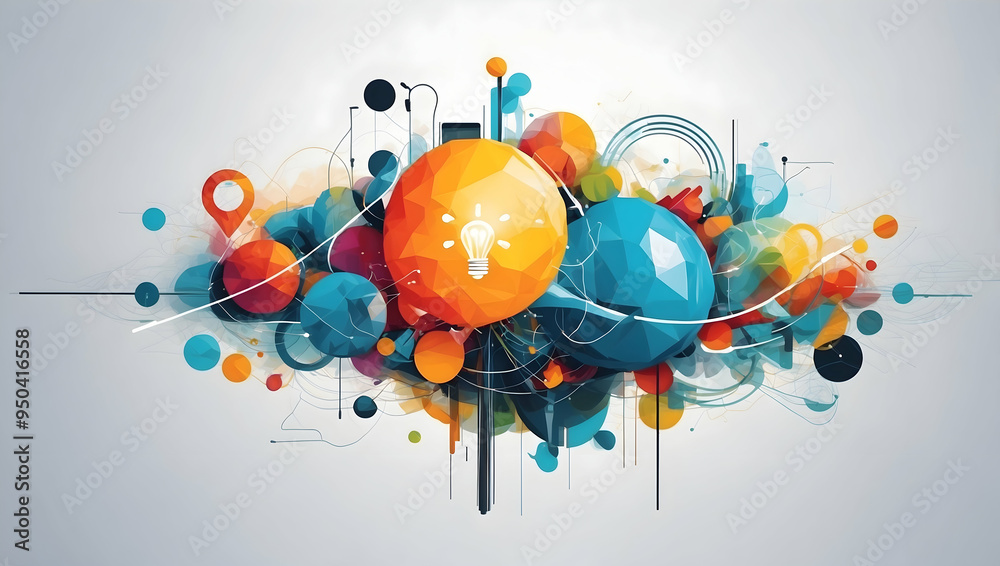 Global Innovation Explosion: A vibrant, abstract 3D rendering of Earth erupting with colorful shapes and dynamic lines, symbolizing global innovation, technology, and progress. Global Innovation Explosion: A vibrant, abstract 3D rendering of Earth erupting with colorful shapes and dynamic lines, symbolizing global innovation, technology, and progress.