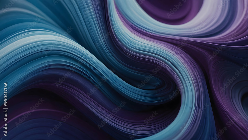 Azure Flow: Abstract waves of blue and purple in a mesmerizing digital art piece. 