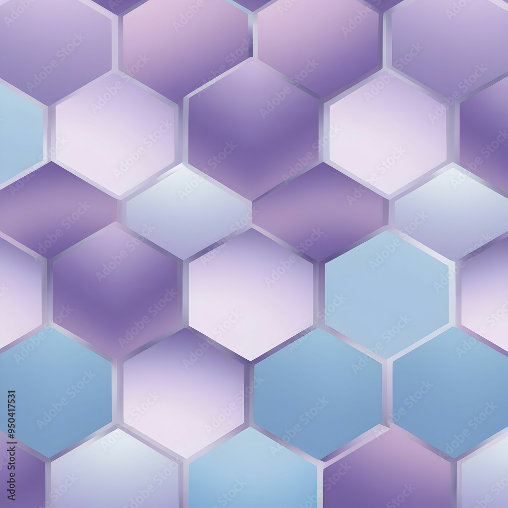 Geometric background with smooth gradient hexagons in cool purple and blues Geometric background with smooth gradient hexagons in cool purple and blues