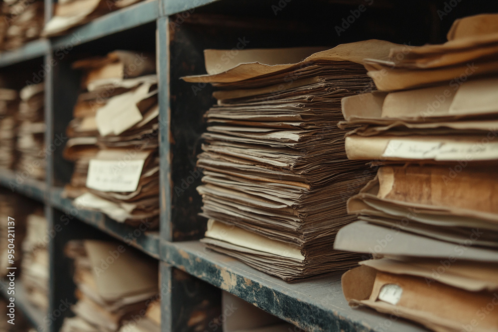 Old archive books. A large number of old books in archive on the shelves. Old archive books. A large number of old books in archive on the shelves.