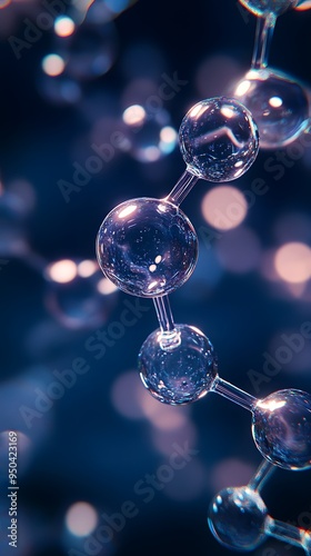 Molecular Bonding: Close-up of molecular structures bonding, with glowing.
