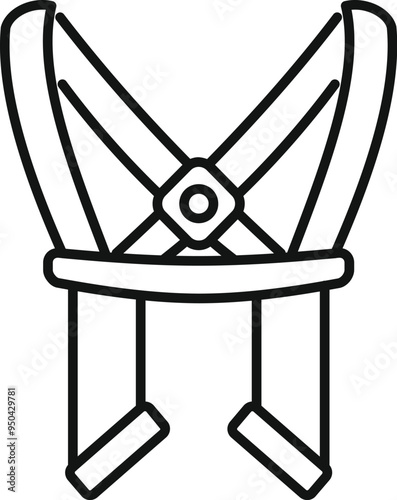 Baby harness icon in outline style for design of your website, logo, infographic and other projects