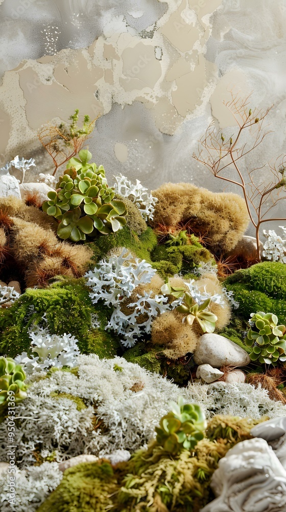 Green Moss Background Texture with White and Brown Moss Green Moss Background Texture with White and Brown Moss
