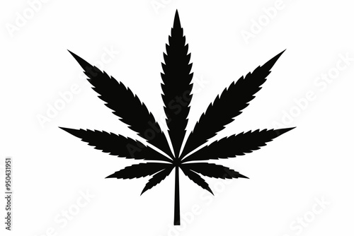 Marijuana cannabis hemp leaf icon, Marijuana leaf vector silhouette
