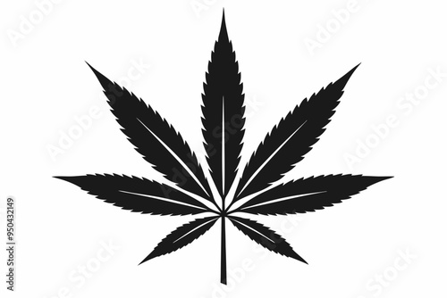 Marijuana cannabis hemp leaf icon, Marijuana leaf vector silhouette
