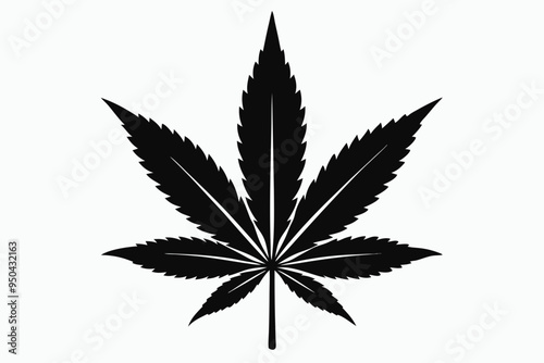 Marijuana cannabis hemp leaf icon, Marijuana leaf vector silhouette
