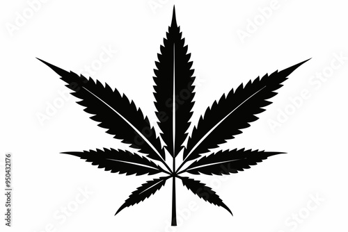 Marijuana cannabis hemp leaf icon, Marijuana leaf vector silhouette
