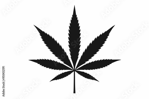 Marijuana cannabis hemp leaf icon, Marijuana leaf vector silhouette
