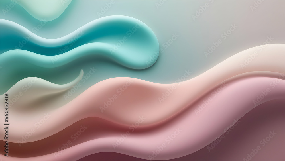 Fototapeta premium Pastel Dreamscape: Immerse yourself in the soothing embrace of iridescent pastel hues, where ethereal waves of color dance and flow in a harmonious symphony of tranquility.