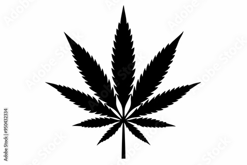 Marijuana cannabis hemp leaf icon, Marijuana leaf vector silhouette
