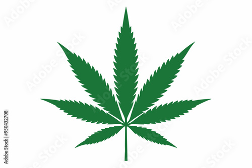 Marijuana cannabis hemp leaf icon, Marijuana leaf vector silhouette
