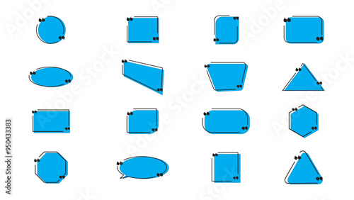 Texting quote boxes .Quote box frame, big set. Quote text in speech bubble. Quote box icon.