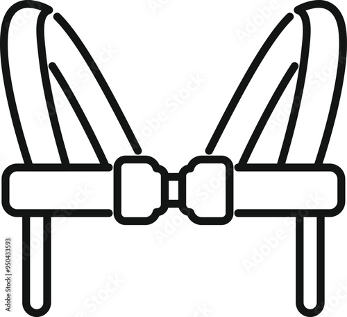 Baby harness icon in outline style isolated on white background