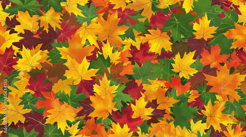 Autumn-Themed Game Style Maple Leaf Pattern. AI generated illustration Autumn-Themed Game Style Maple Leaf Pattern. AI generated illustration