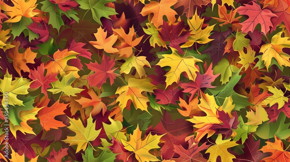 Autumn-Themed Game Style Maple Leaf Pattern. AI generated illustration Autumn-Themed Game Style Maple Leaf Pattern. AI generated illustration