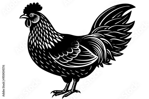 bantam chicken silhouette vector illustration