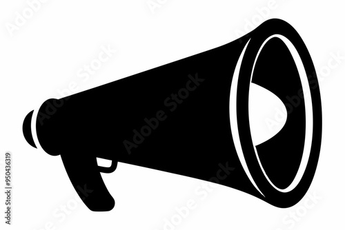 megaphone icon, megaphone silhouette vector, Loudspeaker megaphone line art icon	