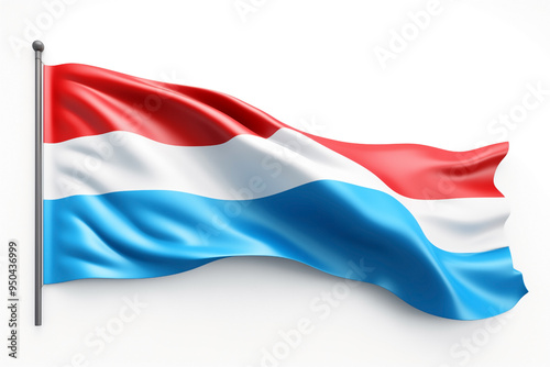Luxembourg flag, isolated on white background
