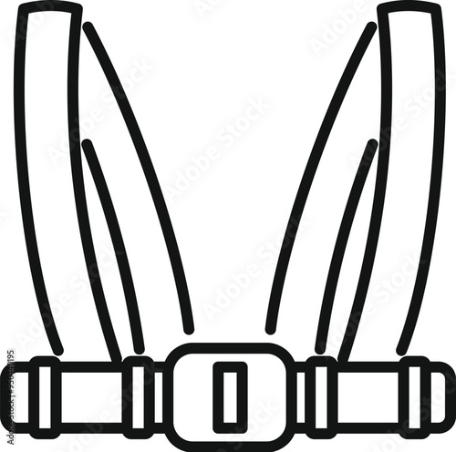 Baby safety belt icon, outline style, ensuring the security and well being of infants