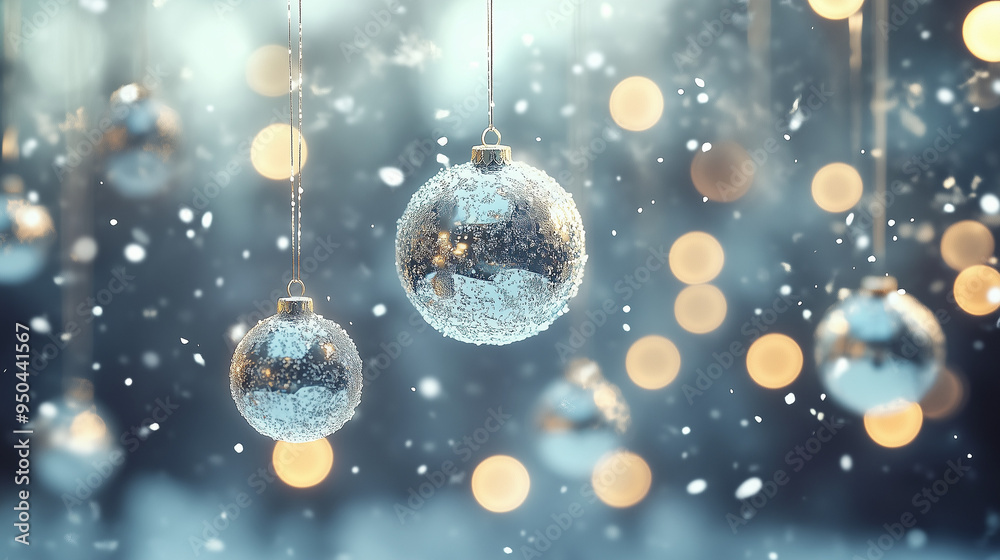 Sparkling Christmas Ornaments in Winter Wonderland Sparkling Christmas Ornaments in Winter Wonderland