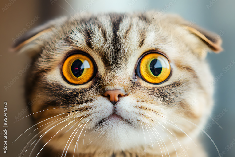 Close up portrait of Frighten or surprised cat Close up portrait of Frighten or surprised cat