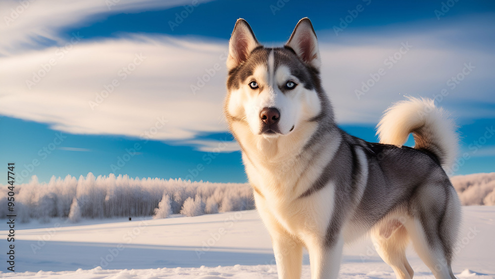 A snow leopard is walking on a snowy mountain, Generative AI
A snow leopard is walking on a snowy mountain, Generative AI