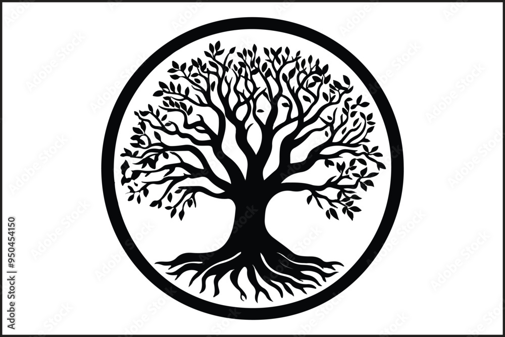 New Tree Logo, Best selling Round Tree Logo, Silhouette Vector, Nature Logo, Tree Silhouette, Tree Vector, Round Logo Design, Nature Vector, Botanical Logo, Circular Logo, Tree Icon, 