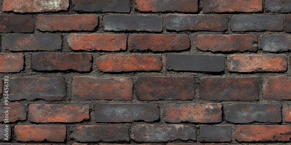 Obraz premium Brick wall with uneven mortar.