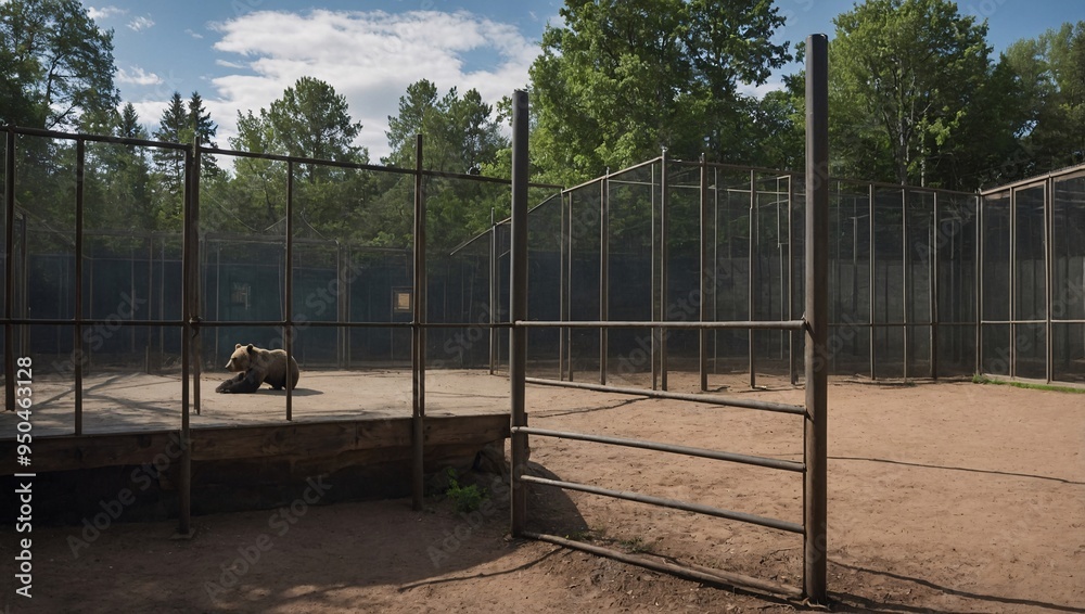 Empty bear enclosure at Korkeasaari zoo. Empty bear enclosure at Korkeasaari zoo.