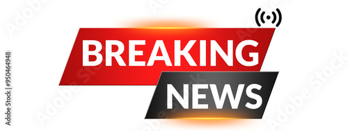 Fotografija Breaking News Label Banner