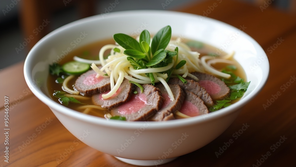 Savory Vietnamese Pho Soup with Beef and Fresh Herbs Savory Vietnamese Pho Soup with Beef and Fresh Herbs
