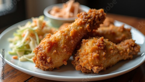 Crispy Fried Chicken with Coleslaw Platter