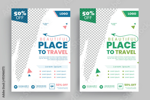 Travel Flyer or Poster Template design layout, Travel agency flyer vector posters for business.	