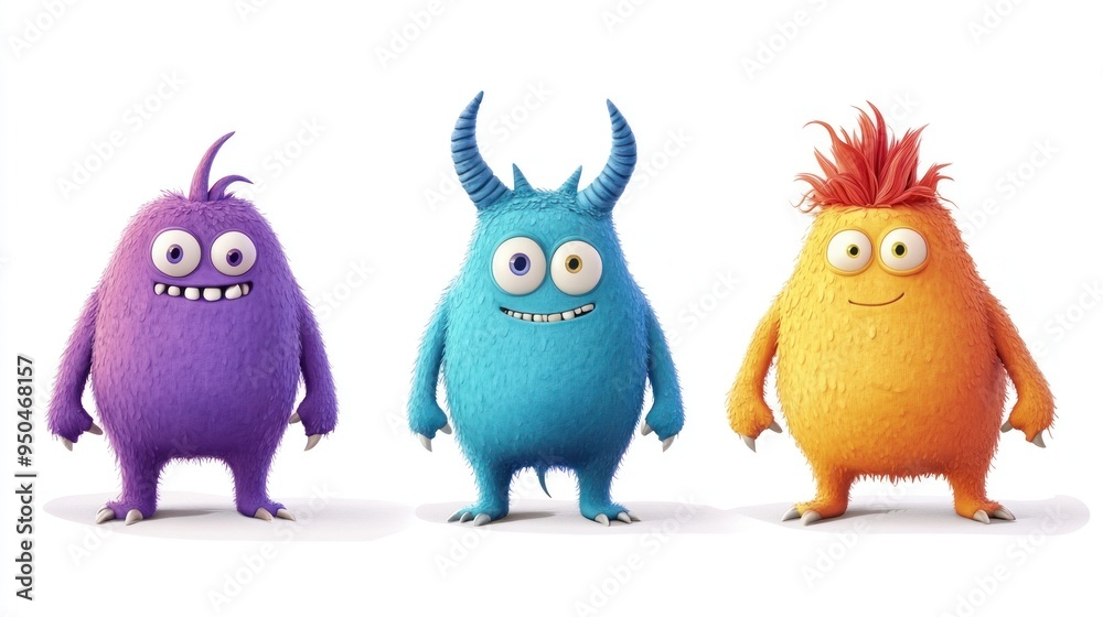 Three Friendly Furry Monsters Three Friendly Furry Monsters