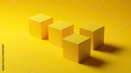 Yellow Cubes on a Yellow Background