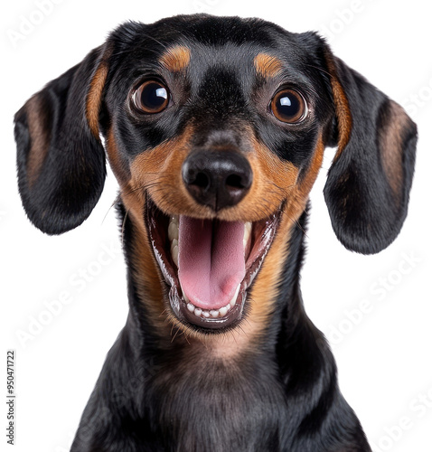 PNG Happy dachshund with open mouth