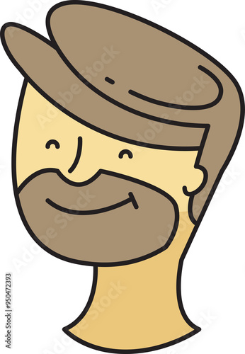 Beard Man Avatar Comic Character Style