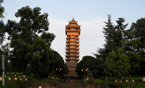 Jiutian Tower Pagoda in Chengdu  China photo