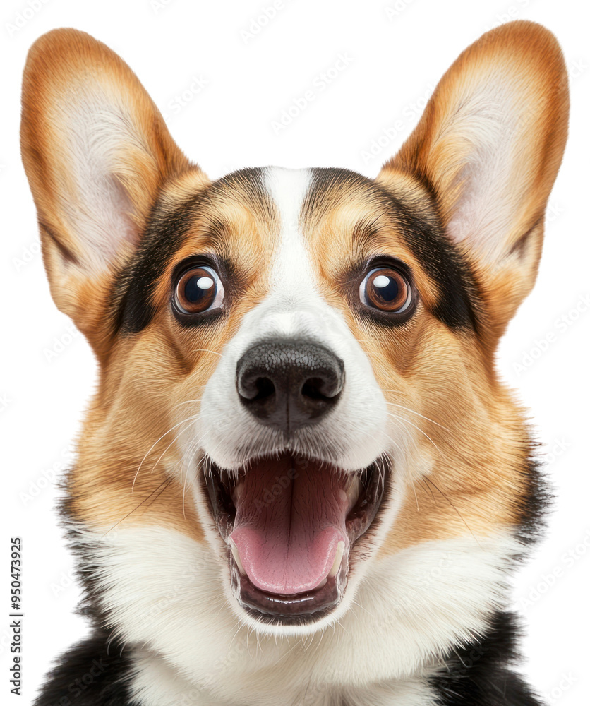 PNG Happy corgi with surprised expression PNG Happy corgi with surprised expression