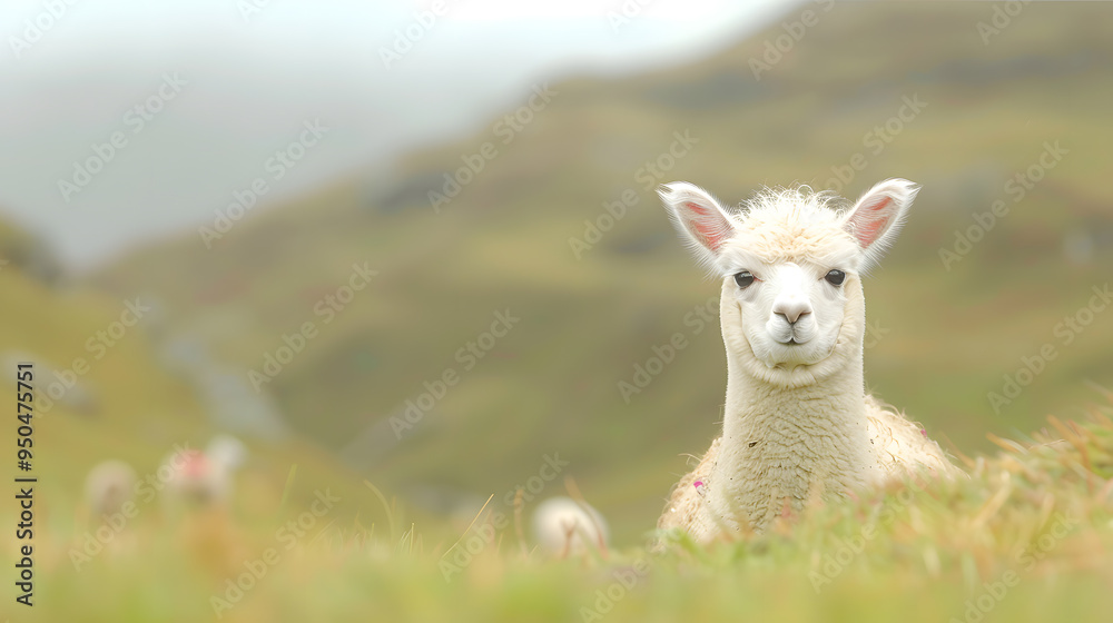 Fototapeta premium llama in the mountains