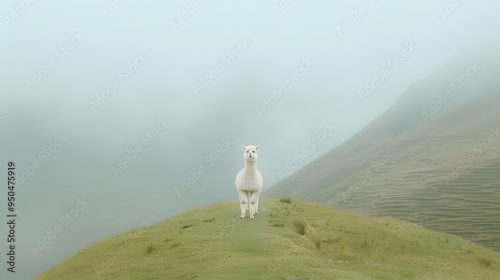 Fototapeta premium llama in the mountains
