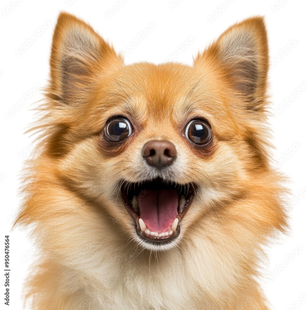 Obraz premium PNG Happy Pomeranian dog close-up