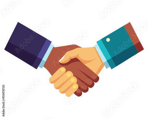 Handshake vector icon illustration, shaking hand color graphics on white background