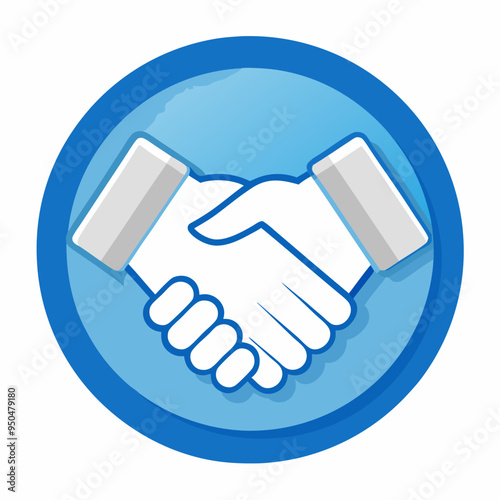 Handshake vector icon illustration, shaking hand color graphics on white background