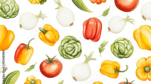 garden vegetables Repeating Pattern on the Invisible Background