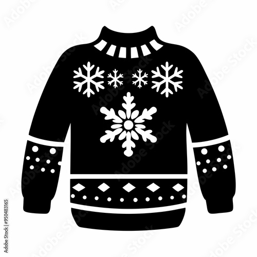 Christmas Sweater silhouette vector, Christmas ugly sweater Clipart

