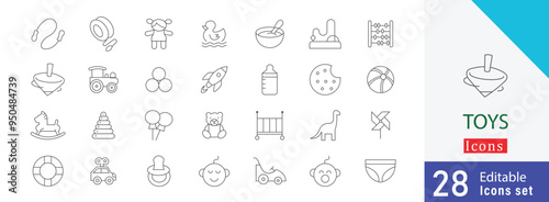 Toys Icon thin line Stock Illustrationst photo