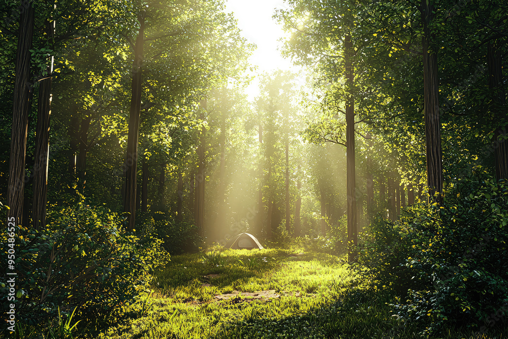 A tranquil sunlit clearing in the heart of a vibrant forest, inviting adventure and reflection amidst nature's beauty. A tranquil sunlit clearing in the heart of a vibrant forest, inviting adventure and reflection amidst nature's beauty.
