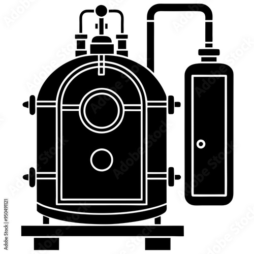 Autoclave silhouette vector art illustration
