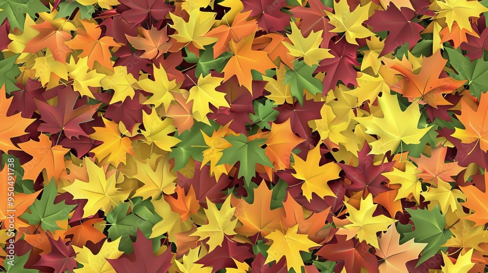 Autumn-Themed Game Style Maple Leaf Pattern. AI generated illustration Autumn-Themed Game Style Maple Leaf Pattern. AI generated illustration